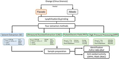 Comparative flavonoid profile of orange (Citrus sinensis) flavedo and albedo extracted by conventional and emerging techniques using UPLC-IMS-MS, chemometrics and antioxidant effects